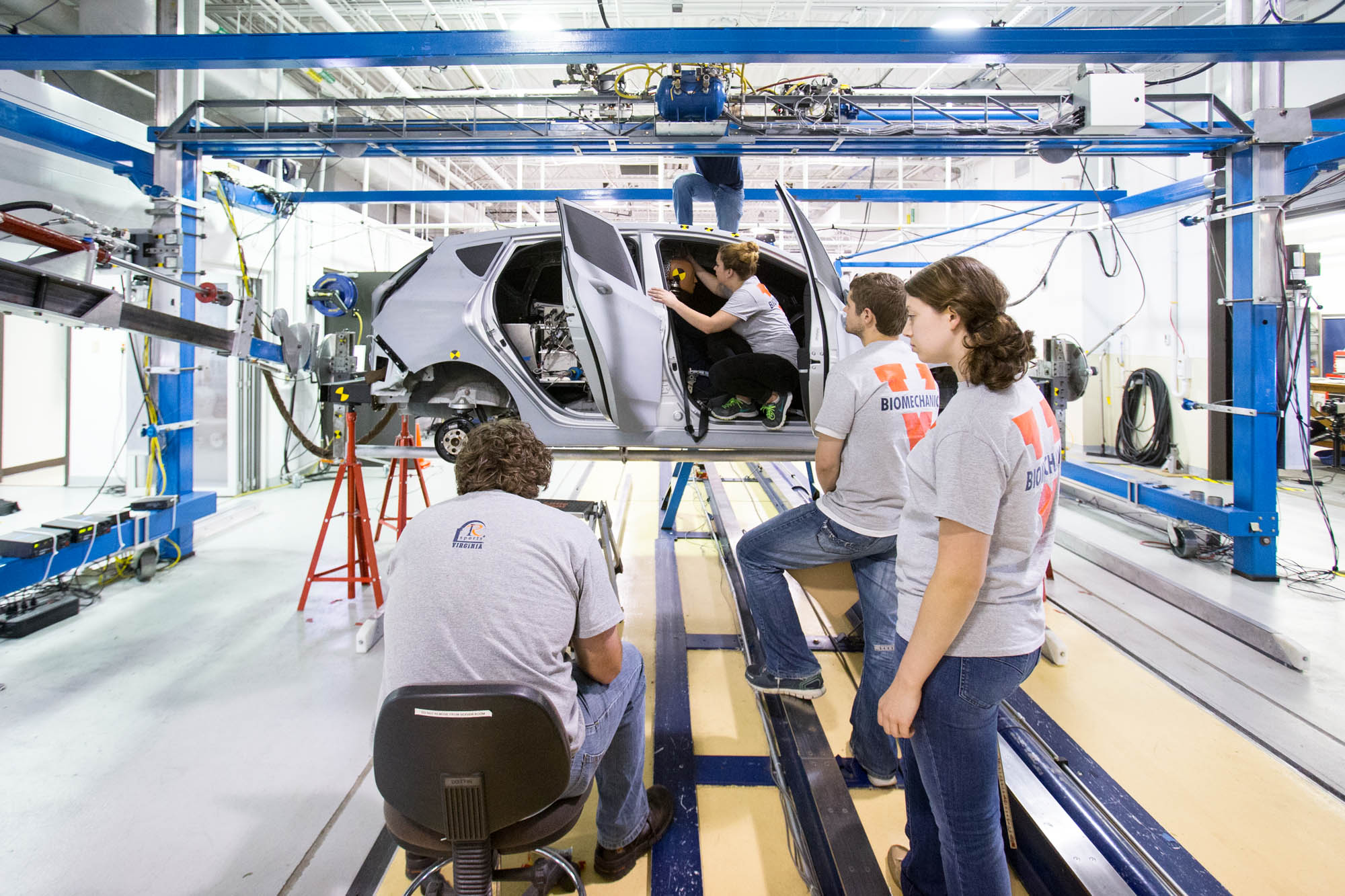 Car rollover testing by students